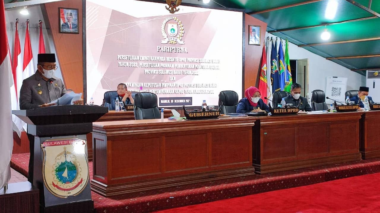 Paripurna Akhir Tahun 2021, Empat Ranperda Inisiatif DPRD Sulbar Disetujui